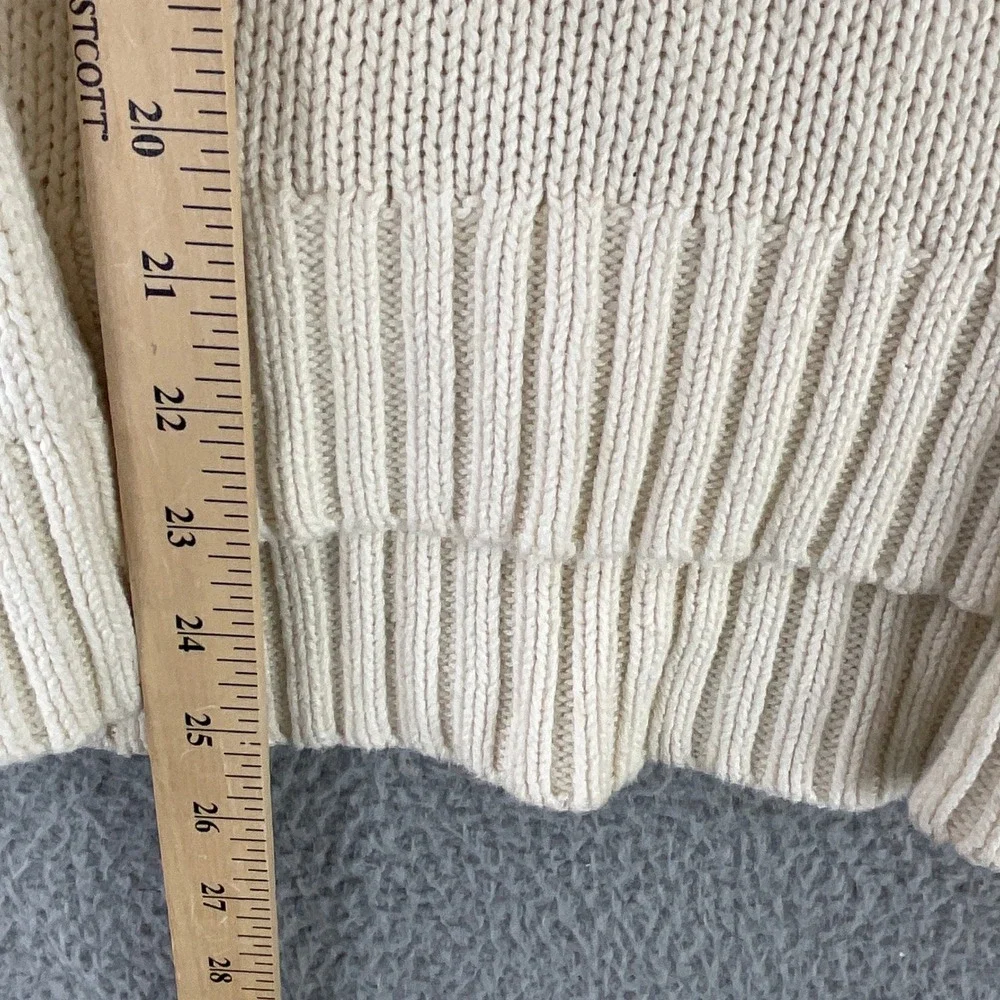 J.Crew Sweater Womens S Cream Excellent Mock Neck Cotton Ribbed Knit 6323 - Picture 6 of 7